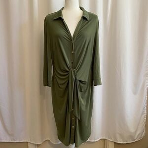 Philosophy Night Life Cut and Sew Snap Up 3/4 Sleeve Olive‎  NWT- XL